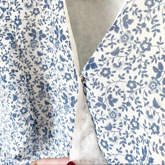 Madewell Ruffle Sleeve Georgette Peplum Top Floral Vintage Parchment XXS NWT - Picture 4 of 12